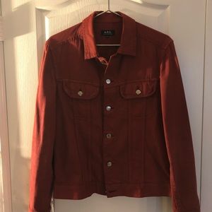 A.P.C Men’s Red Trucker Jacket